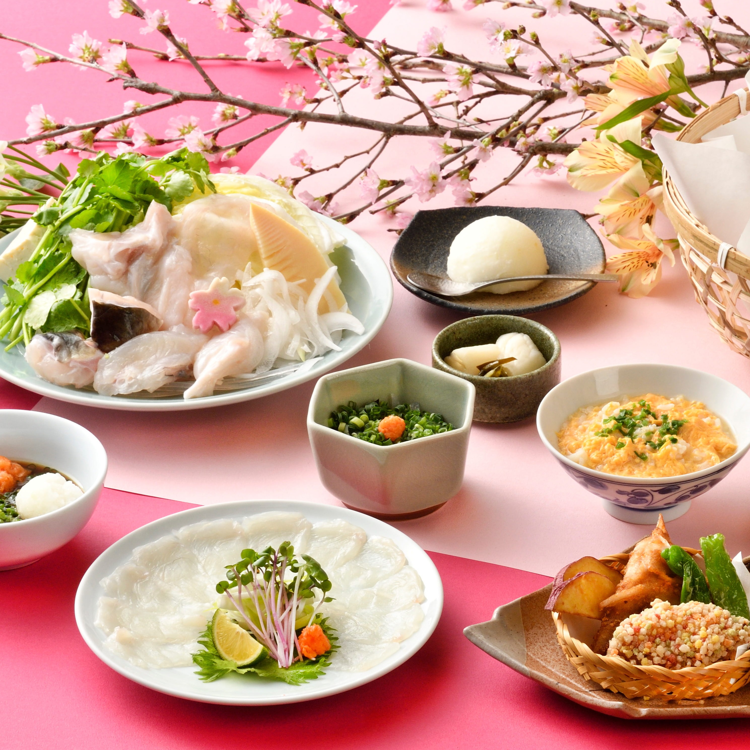 ＜春よ来い！＞<br>春霞膳<span>3/12～4/30迄<br>季節限定とらふぐコース</span><ul><li>キャンペーン</li><li>季節限定</li><li>店舗限定</li></ul>